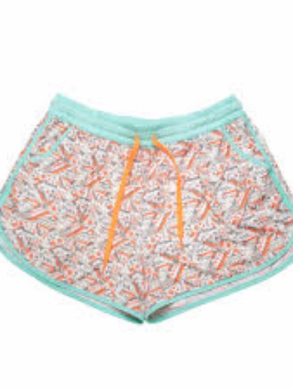Under Armour Women's Aqua Trim Printed Athletic Shorts with Orange Drawstring